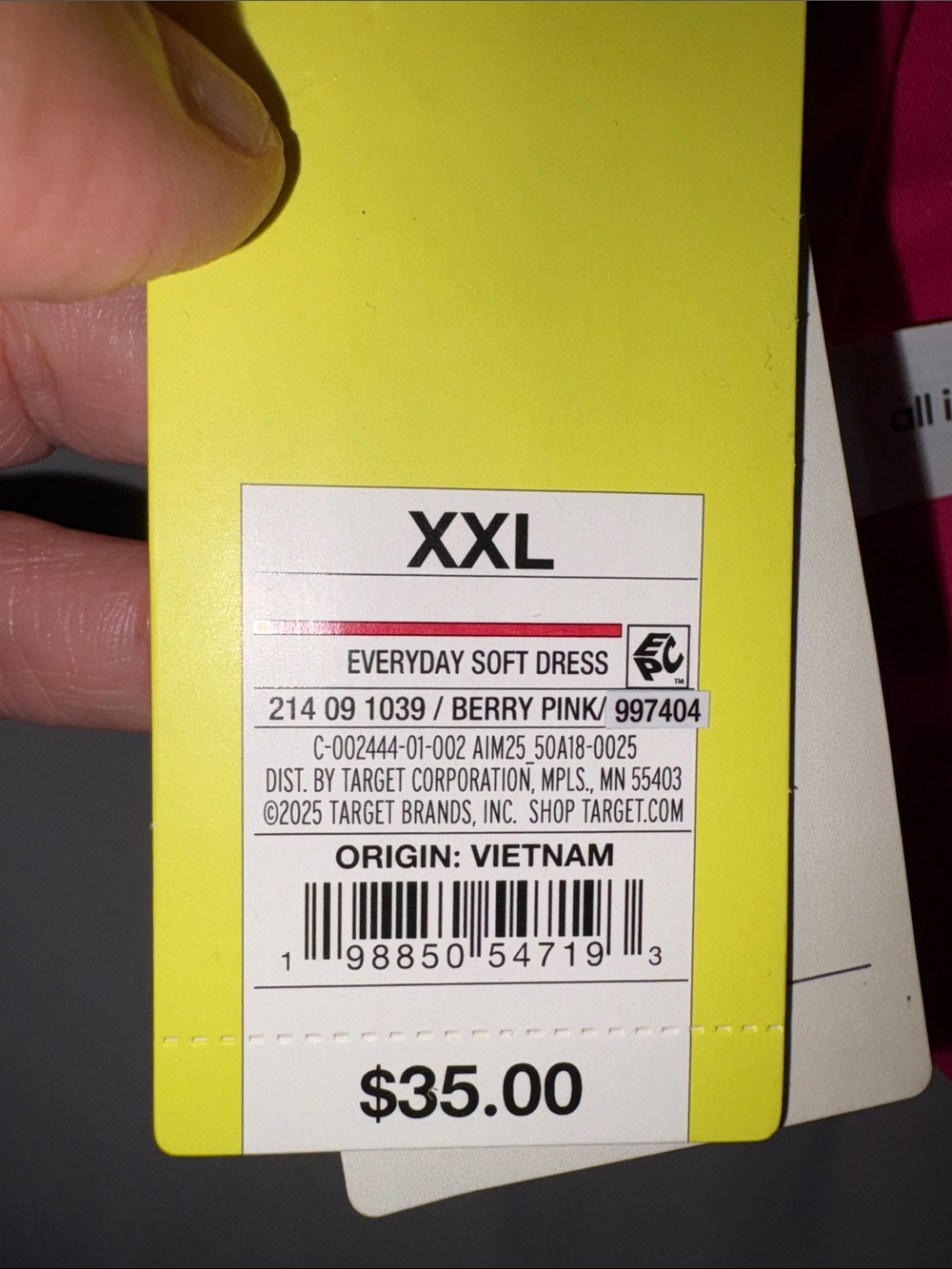 All in Motion Women's Bright Pink Everyday Soft Dress with White Trim BNWT XXL - Picture 10 of 11